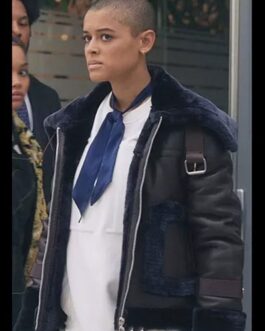 Gossip Girl Jordan Alexander Black Shearling Jacket