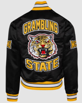 Men’s Grambling State Tigers Black Satin Jacket