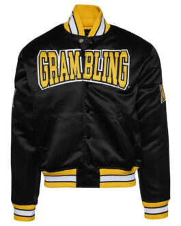 Men’s Grambling State Tigers Black Satin Jacket
