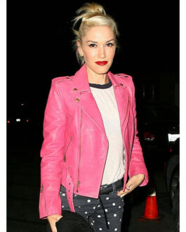 Gwen Stefani Biker Pink Leather Jacket
