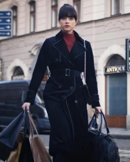 Army of Thieves Nathalie Emmanuel Corduroy Black Coat