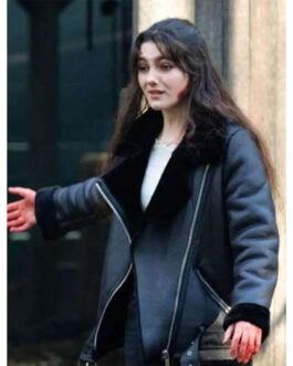 Geek Girl Emily Carey Shearling Leather Jacket