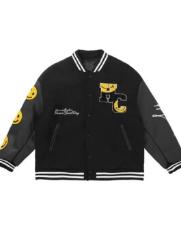 Smiley Harsh and Cruel Letterman Black Jacket