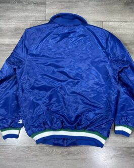 Hartford Whalers Blue Full-Zip Satin Jacket