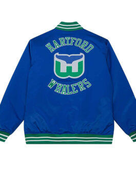 Hartford Whalers Heavyweight Royal Satin Jacket