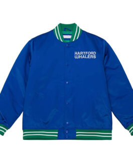 Hartford Whalers Heavyweight Royal Satin Jacket