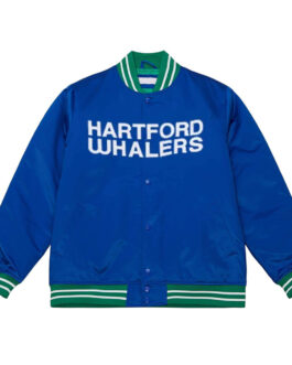 Hartford Whalers Lightweight Blue Satin Jacket