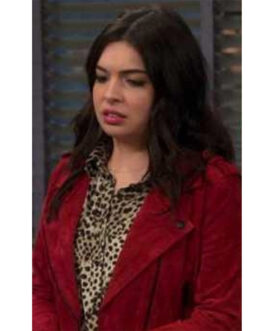 Head of The Class Isabella Gomez Red Suede Jacket