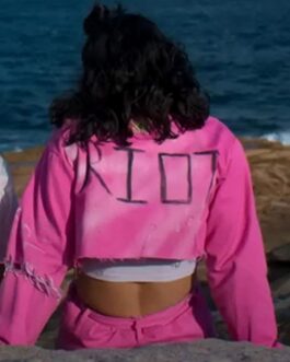 Heartbreak High Ayesha Madon Cropped Pink Leather Jacket