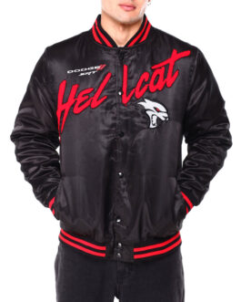 Dodge Hellcat Flame Varsity Satin Jacket