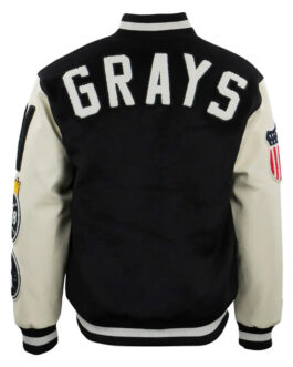Homestead Grays Vintage Black/White Varsity Jacket