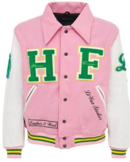 HF Homme Femme Pink Letterman Jacket