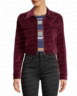Legacies S04 Danielle Rose Russell Maroon Velvet Jacket