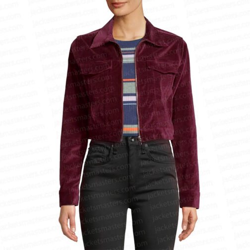 Legacies S04 Danielle Rose Russell Maroon Velvet Jacket