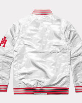 Houston Cougars Script White Varsity Satin Jacket