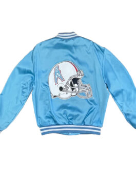 Houston Oilers 90’s Light Blue Satin Jacket