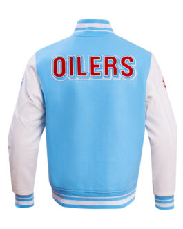 Houston Oilers Oil Derrick Classic Rib Varsity Jacket