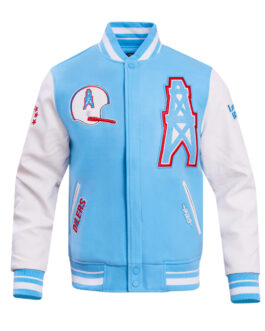 Houston Oilers Oil Derrick Classic Rib Varsity Jacket
