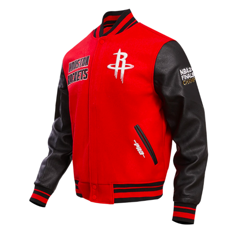 Retro Houston Rockets Classic Rib Varsity Jacket - Image 5