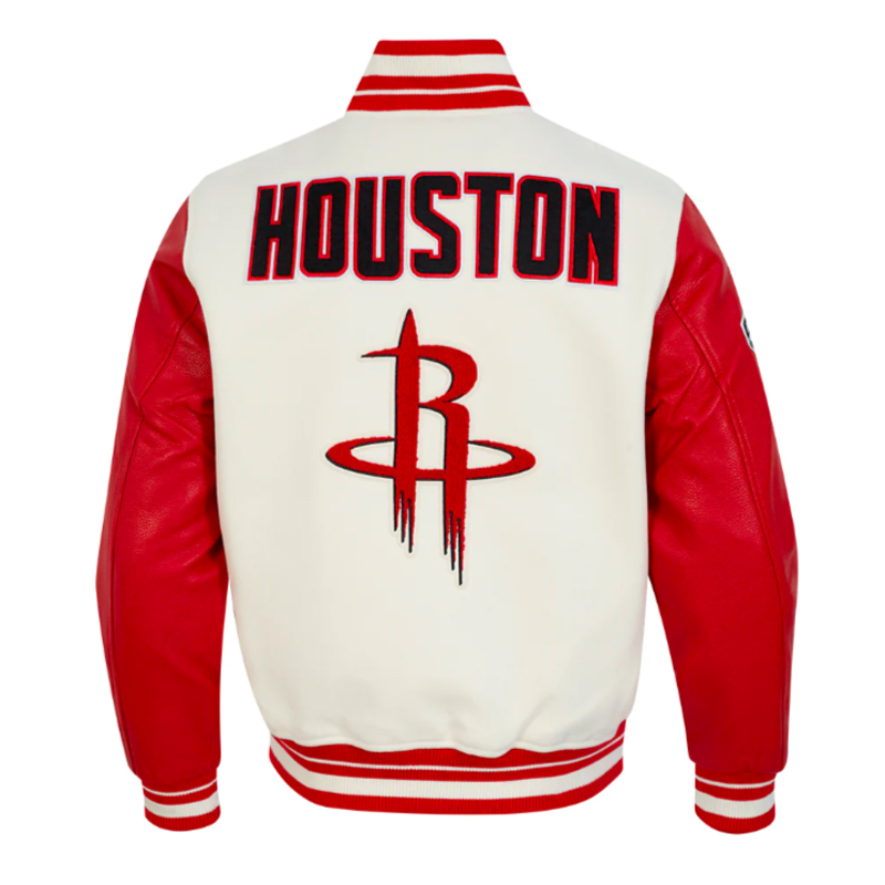 Retro Houston Rockets Classic Rib Varsity Jacket - Image 4