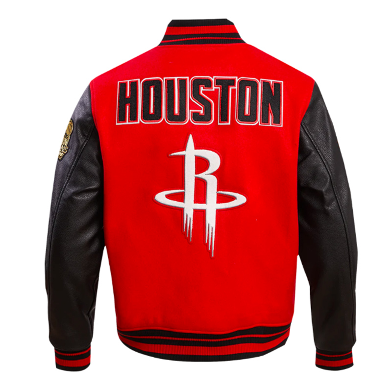 Retro Houston Rockets Classic Rib Varsity Jacket - Image 3