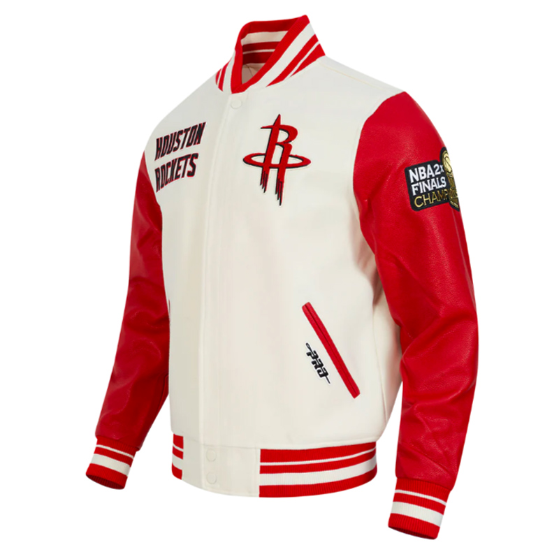Retro Houston Rockets Classic Rib Varsity Jacket - Image 6