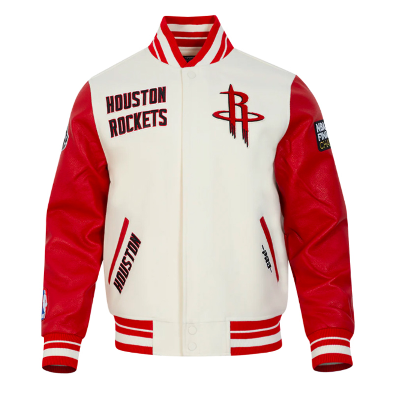 Retro Houston Rockets Classic Rib Varsity Jacket - Image 2