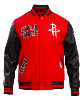 Retro Houston Rockets Classic Rib Varsity Jacket