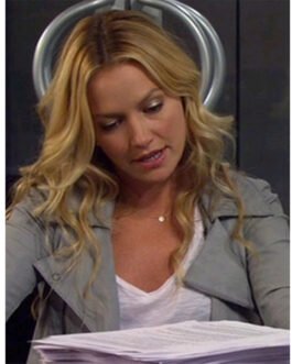 How I Met Your Mother Becki Newton Gray Leather Jacket