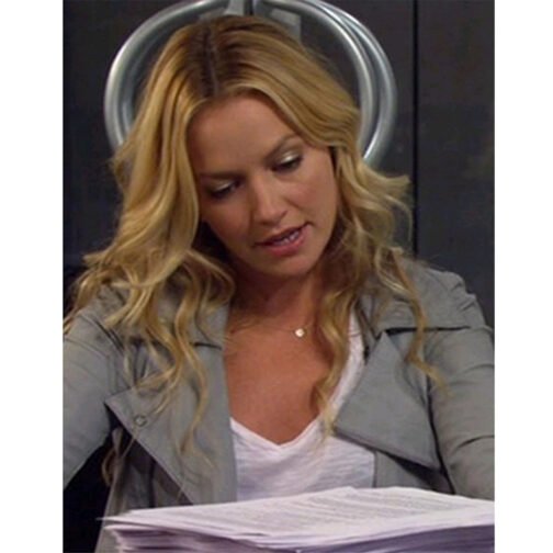 How I Met Your Mother Becki Newton Gray Leather Jacket - Image 2