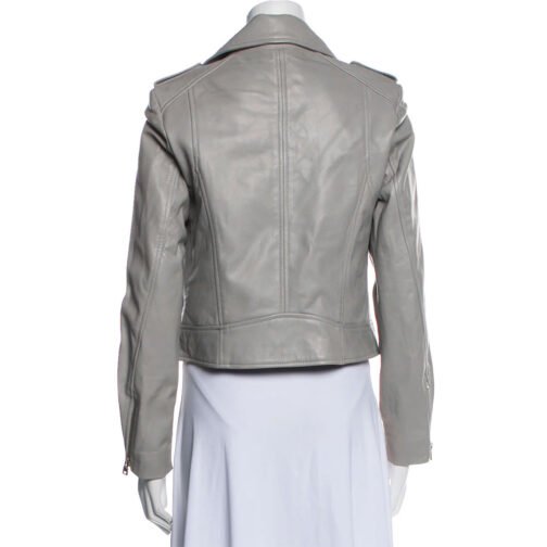 How I Met Your Mother Becki Newton Gray Leather Jacket - Image 3