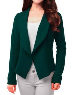 Women’s Open Front Hunter Green Wool Jacket