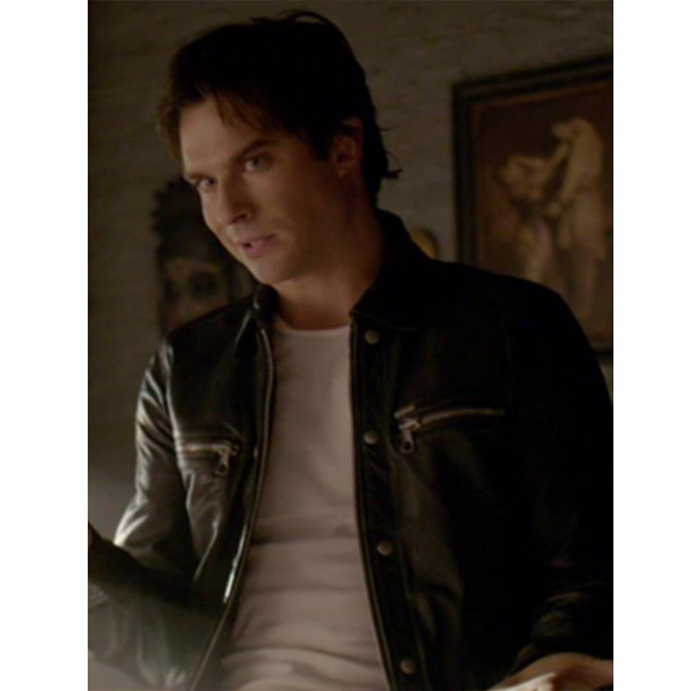 Ian Somerhalder The Vampire Diaries Season 6 Leather Jacket - Image 2