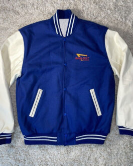 Burger In N Out Letterman Blue and White Jacket