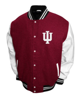 Indiana Hoosiers Graduate Crimson and White Varsity Jacket
