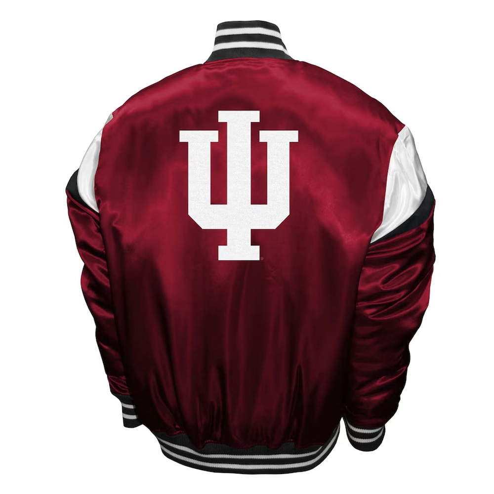 Indiana Hoosiers Power Burnt Crimson Satin Jacket - Image 2