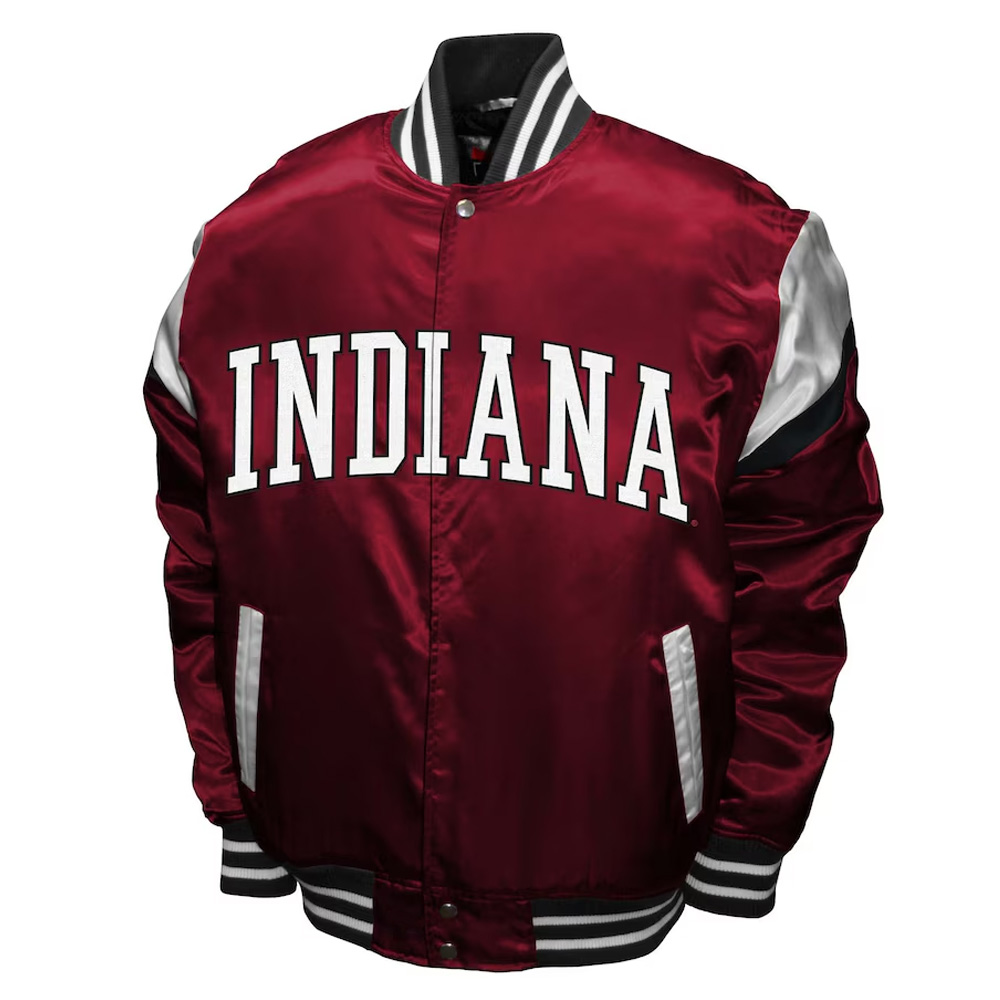Indiana Hoosiers Power Burnt Crimson Satin Jacket