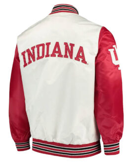 Indiana Hoosiers The Rookie White and Red Satin Jacket