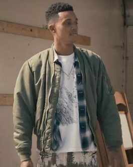 Jabari Banks Bel-Air Bomber Green Jacket