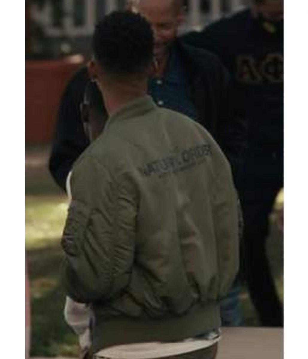 Jabari Banks Bel-Air Bomber Green Jacket - Image 3