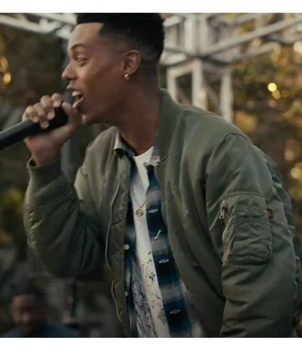 Jabari Banks Bel-Air Bomber Green Jacket - Image 5