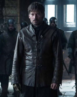 Game of Thrones Winterfell Nikolaj Coster Waldau Black Leather Jacket