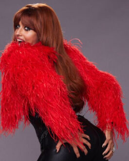 She-Hulk Jameela Jamil Red Leather Fringe Jacket