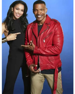We Are Family Jamie Foxx Red Leather Jacket