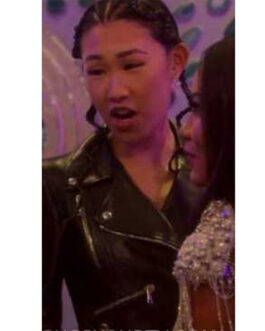 Jamie Xie Bling Empire Peplum Leather Jacket