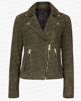 The Teacher Sheridan Smith Green Suede Jacket