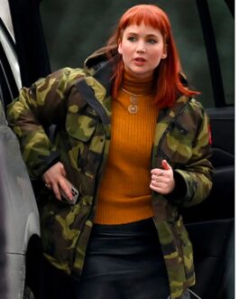 Jennifer Lawrence Don’t Look Up Cotton Camo Jacket