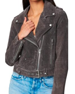 Big Sky Katheryn Winnick Suede Leather Grey Jacket