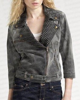Gossip Girl Season 3 Taylor Momsen Gray Denim Jacket