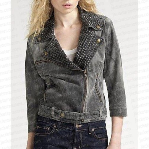 Gossip Girl Season 3 Taylor Momsen Gray Denim Jacket